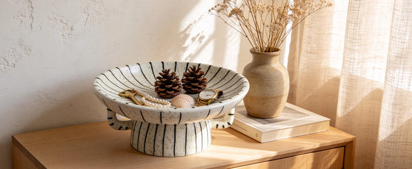 Striped Crackle Decorative Bowl - Set of 1