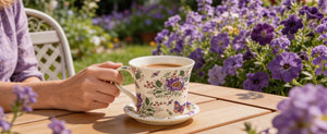 Floral Latte Cup and Saucer - Set of 1
