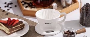 White Ceramic Pour Over Coffee Filter - Set of 1