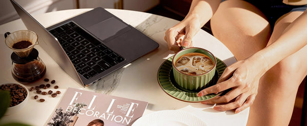 Green Cappuccino Cups and Saucers - Set of 4