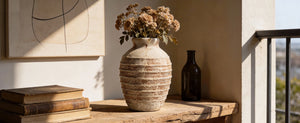 Distressed Embossed Jar Vase - Set of 1