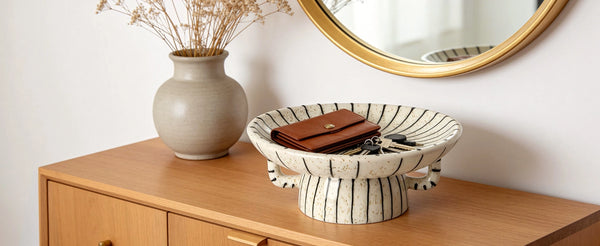Striped Crackle Decorative Bowl - Set of 1