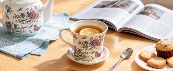 Floral Latte Cup and Saucer - Set of 1