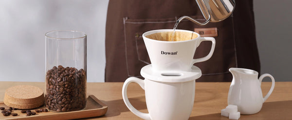 White Ceramic Pour Over Coffee Filter - Set of 1