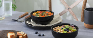 Black Soup and Cereal Bowls - Set of 4