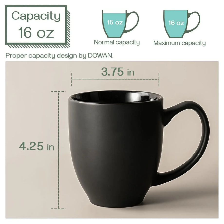 Bistro Coffee Mugs 16 oz. Set of 10, Bulk Pack - Great for Tea