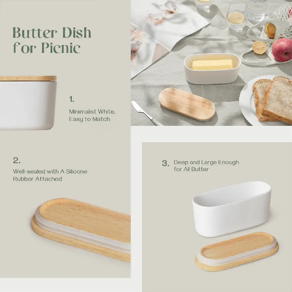 Butter Container with Wooden Lid