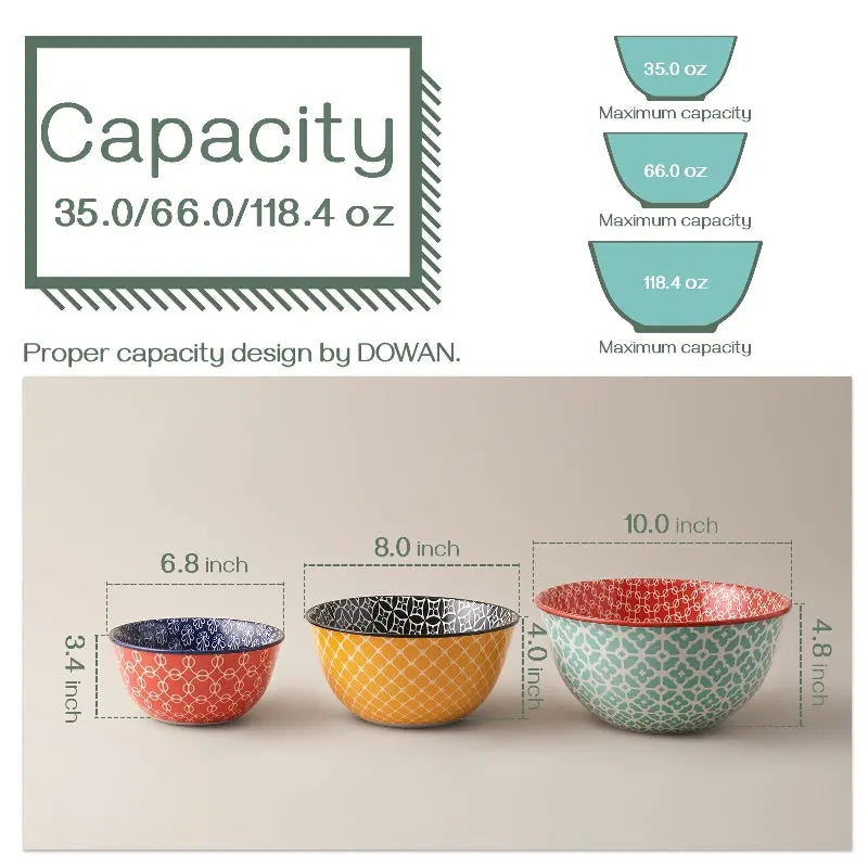 Ceramic Mixer Bowls - Set of 3
