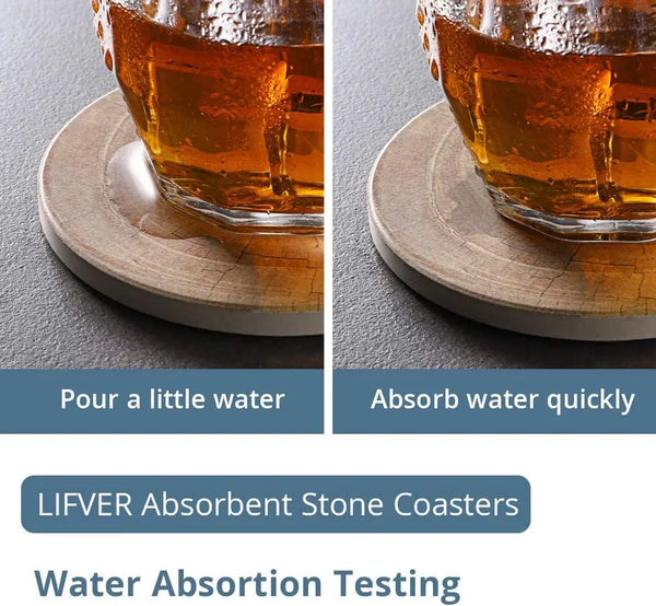 Ceramic Stone Coasters - Set of 6