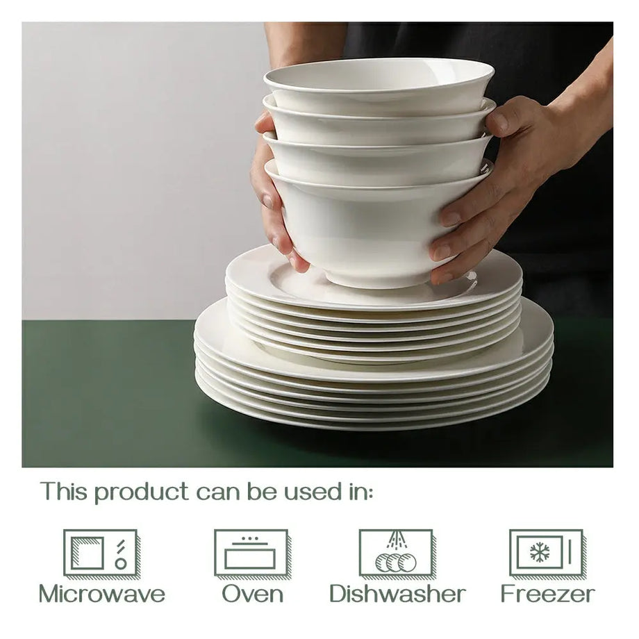  DOWAN 22 OZ Ceramic Soup Bowls & Cereal Bowls - 6 White Bowls  Set of 4 for Soup, Cereal, Oatmeal, Fruit, Rice - Dishwasher & Microwave  Safe : Home & Kitchen