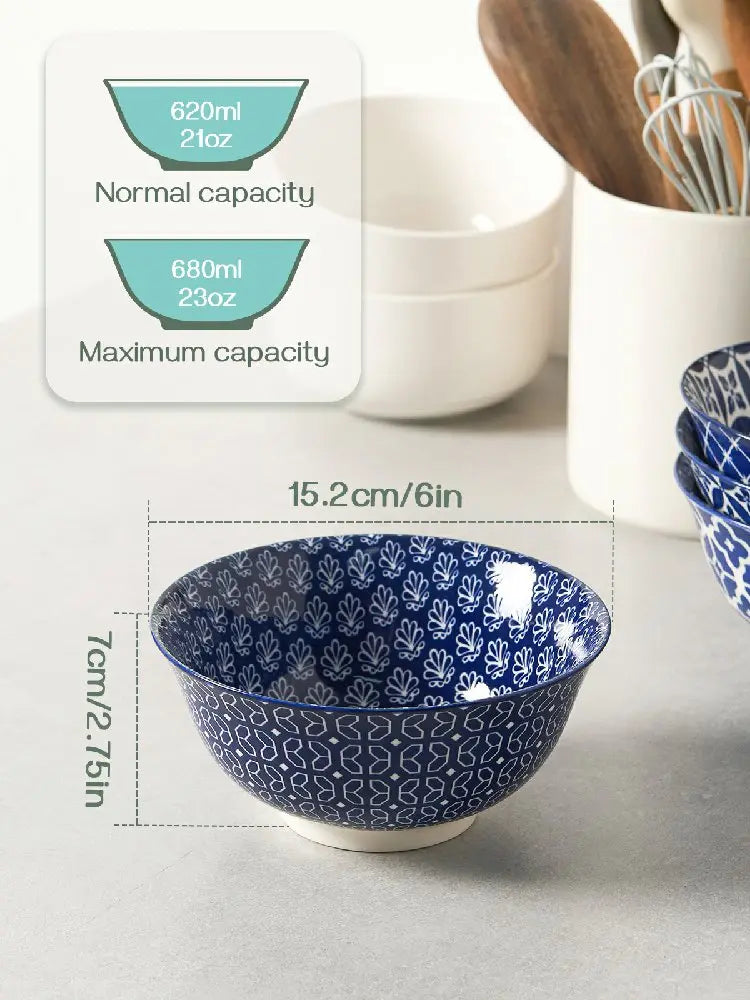 Blue Fusion Cereal Bowls - Set of 6
