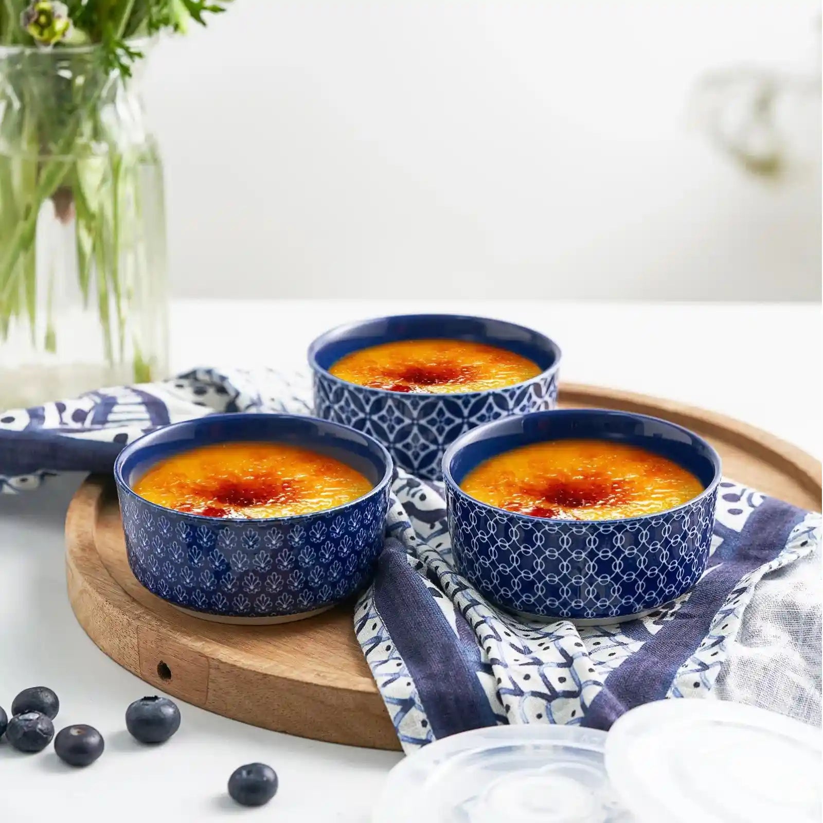 Vintage Blue Ramekins with Lids - Set of 6 - Thumbnail 5