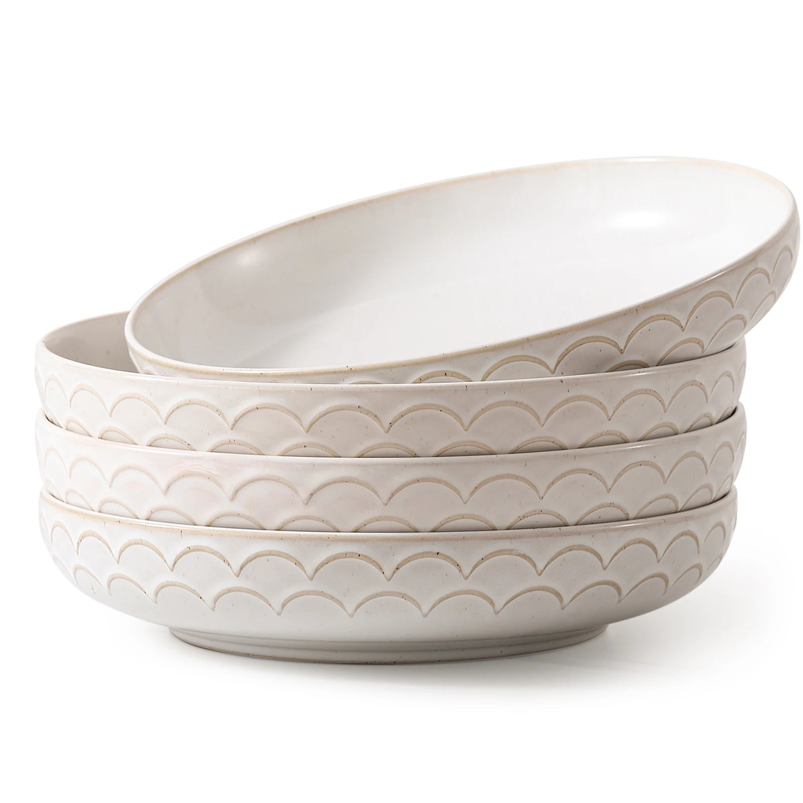 Wovira Stoneware Pasta Bowls - Set of 4