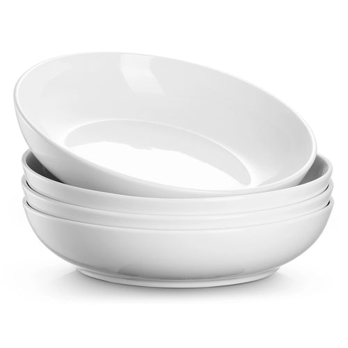 Wedding White Porcelain Pasta Serving Bowls - Set of 4