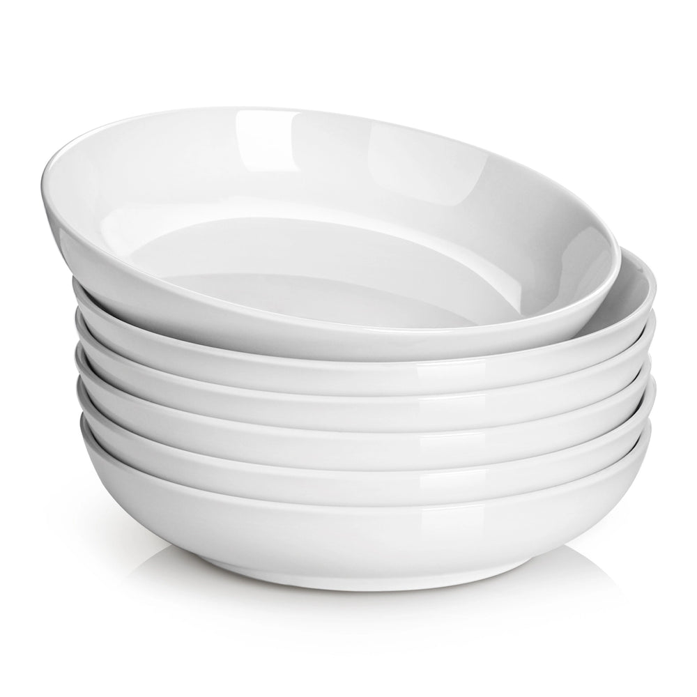 Wedding White Porcelain Large Serving Bowls - Set of 6
