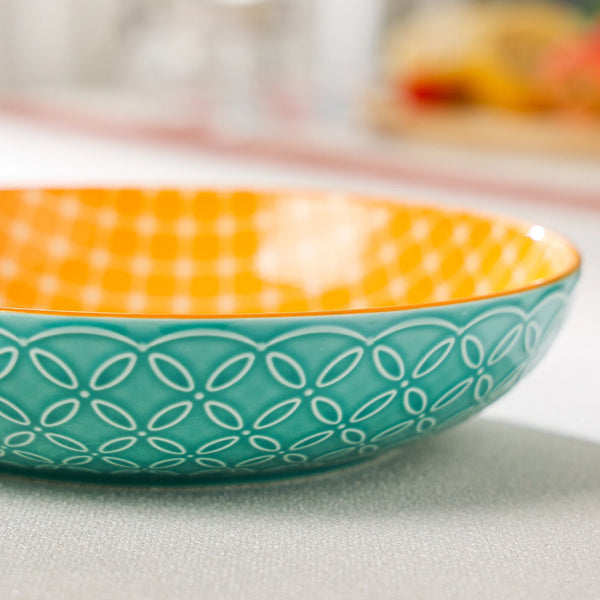 Vibrant Ceramic Pasta Bowls - Set of 4