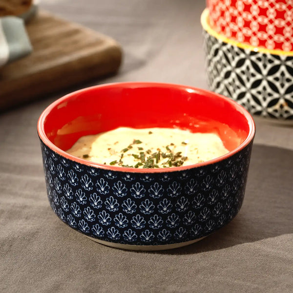 Vibrant Ceramic Dip Bowls with Lids - Set of 6