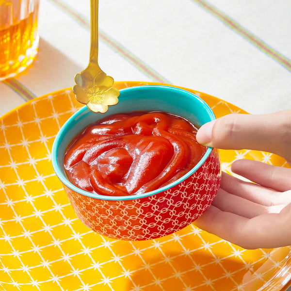 Vibrant Ceramic Dip Bowls with Lids - Set of 6
