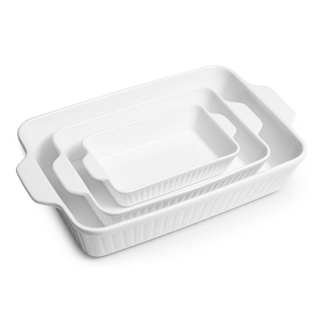 Wedding White Porcelain Baking Dishes - Set of 3