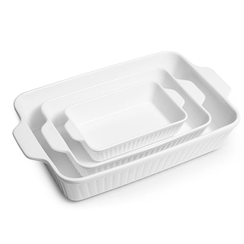 Wedding White Porcelain Baking Dishes - Set of 3