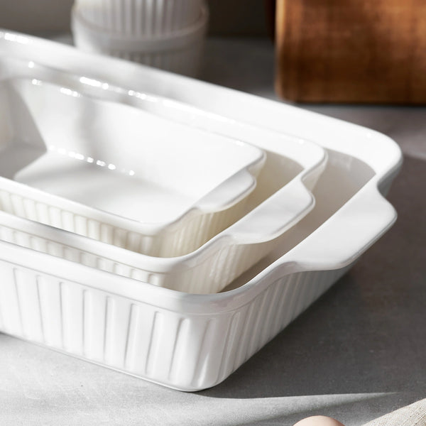 Wedding White Porcelain Baking Dishes - Set of 3