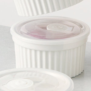 Wedding White Porcelain Covered Ramekins, Multi-Size - Set of 6