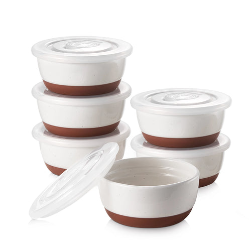 Pebblone Ramekins with Lids, Multi-Size - Set of 6