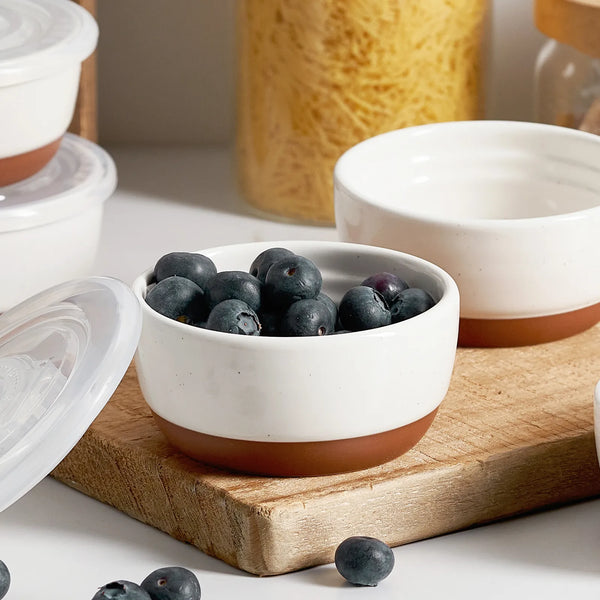 Pebblone Ramekins with Lids, Multi-Size - Set of 6