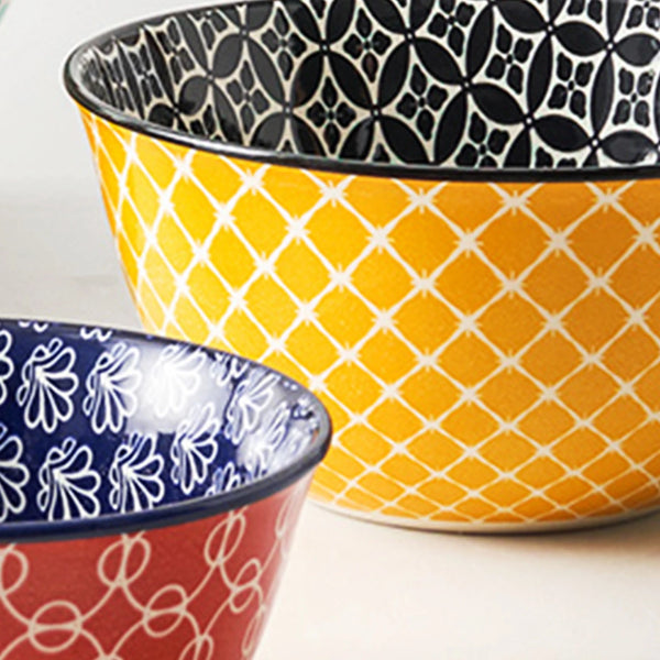 Vibrant Ceramic Mixing Bowls - Set of 3