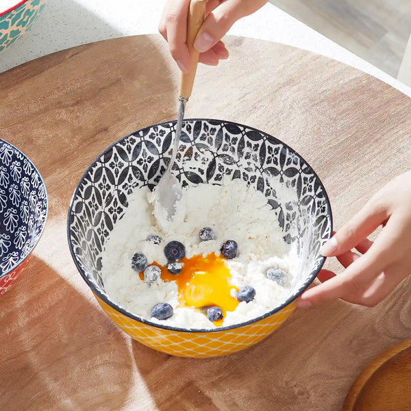 Vibrant Ceramic Mixing Bowls - Set of 3