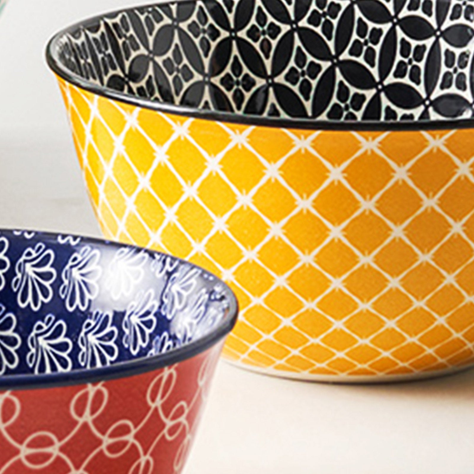 Vibrant Ceramic Mixing Bowls - Set of 3