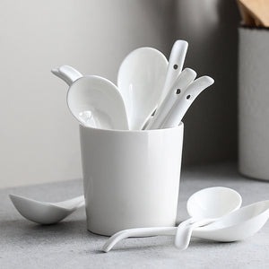 Wedding White Porcelain Spoons - Set of 4