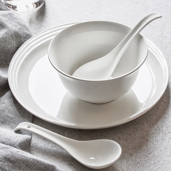 Wedding White Porcelain Spoons - Set of 4