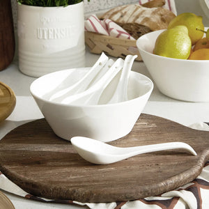 Wedding White Porcelain Spoons - Set of 4