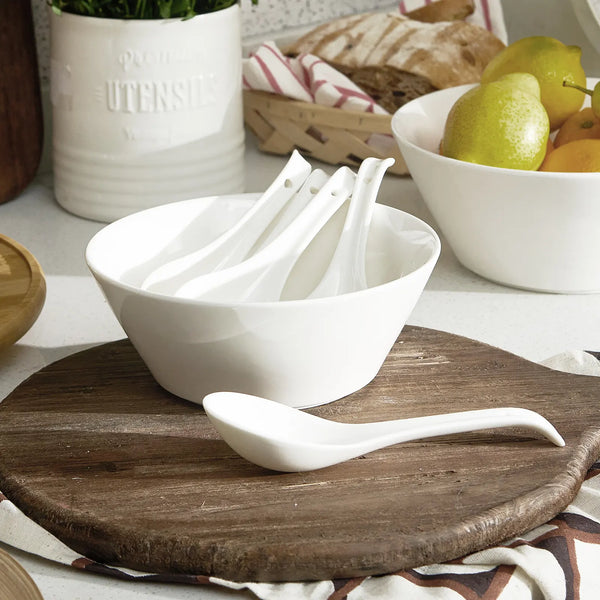 Wedding White Porcelain Spoons - Set of 4