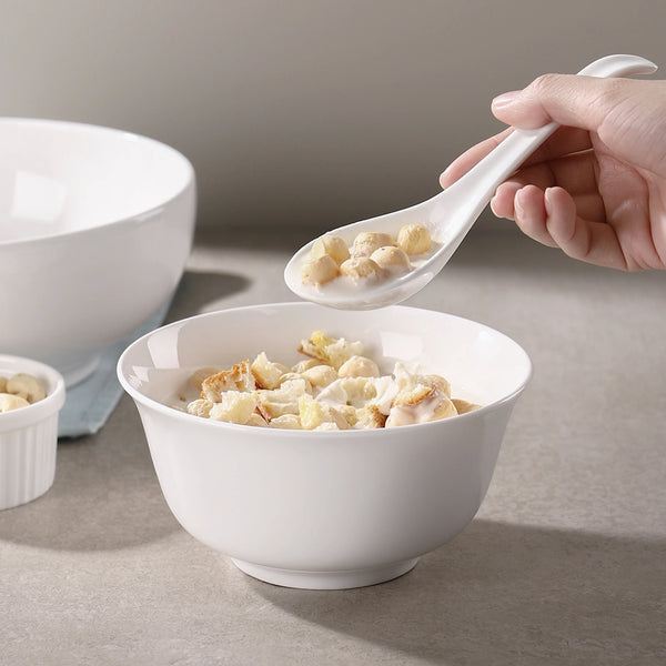 Wedding White Porcelain Spoons - Set of 4