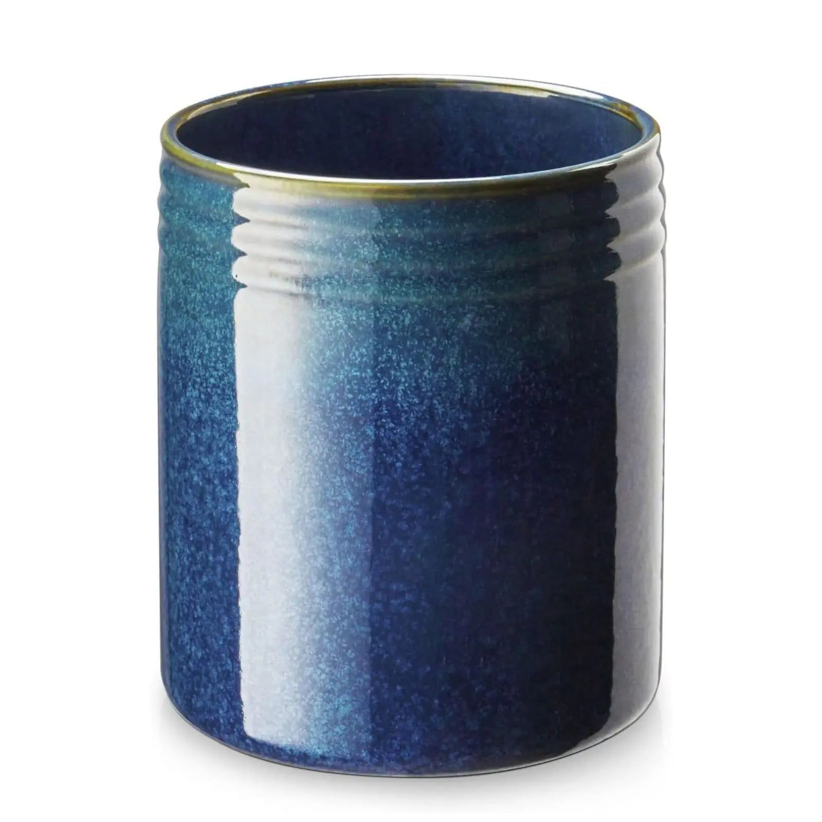 Navy Blue Stoneware Utensil Crock - Set of 1