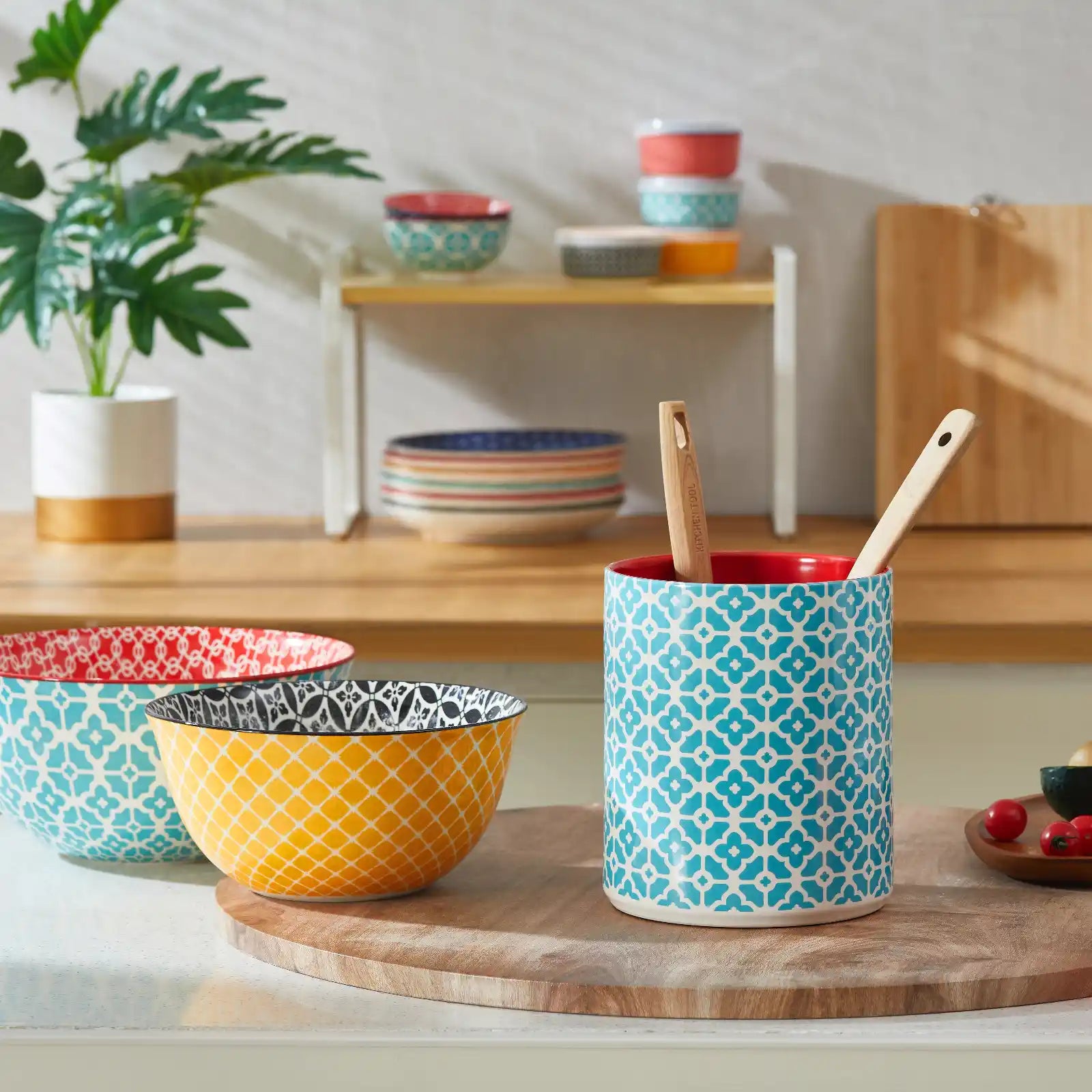 Mosaian Utensil Holder with Cork Mat - Set of 1 - Thumbnail 4