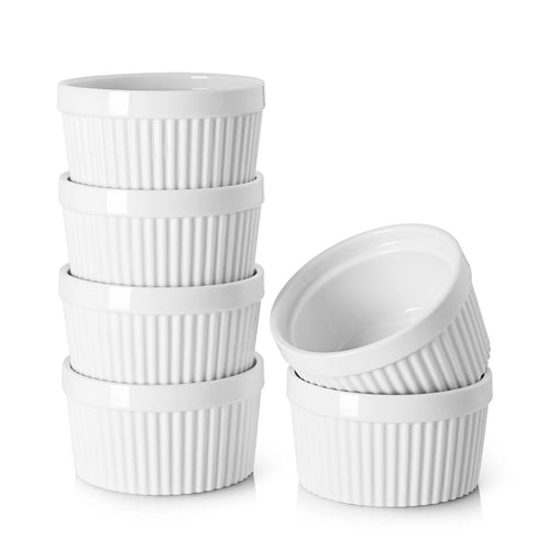 Wedding White Porcelain Ramekins - Set of 6