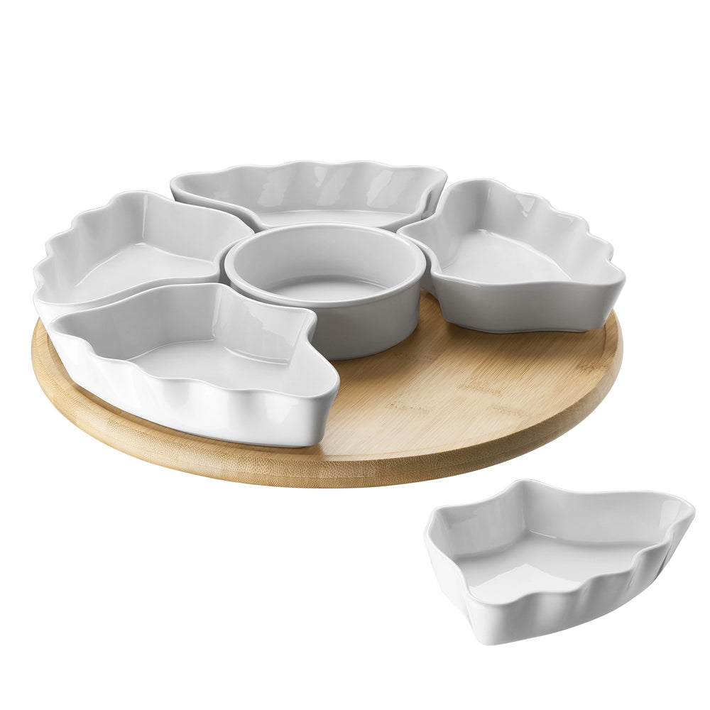 Wedding White Porcelain Chip & Dip Platters- Set of 1
