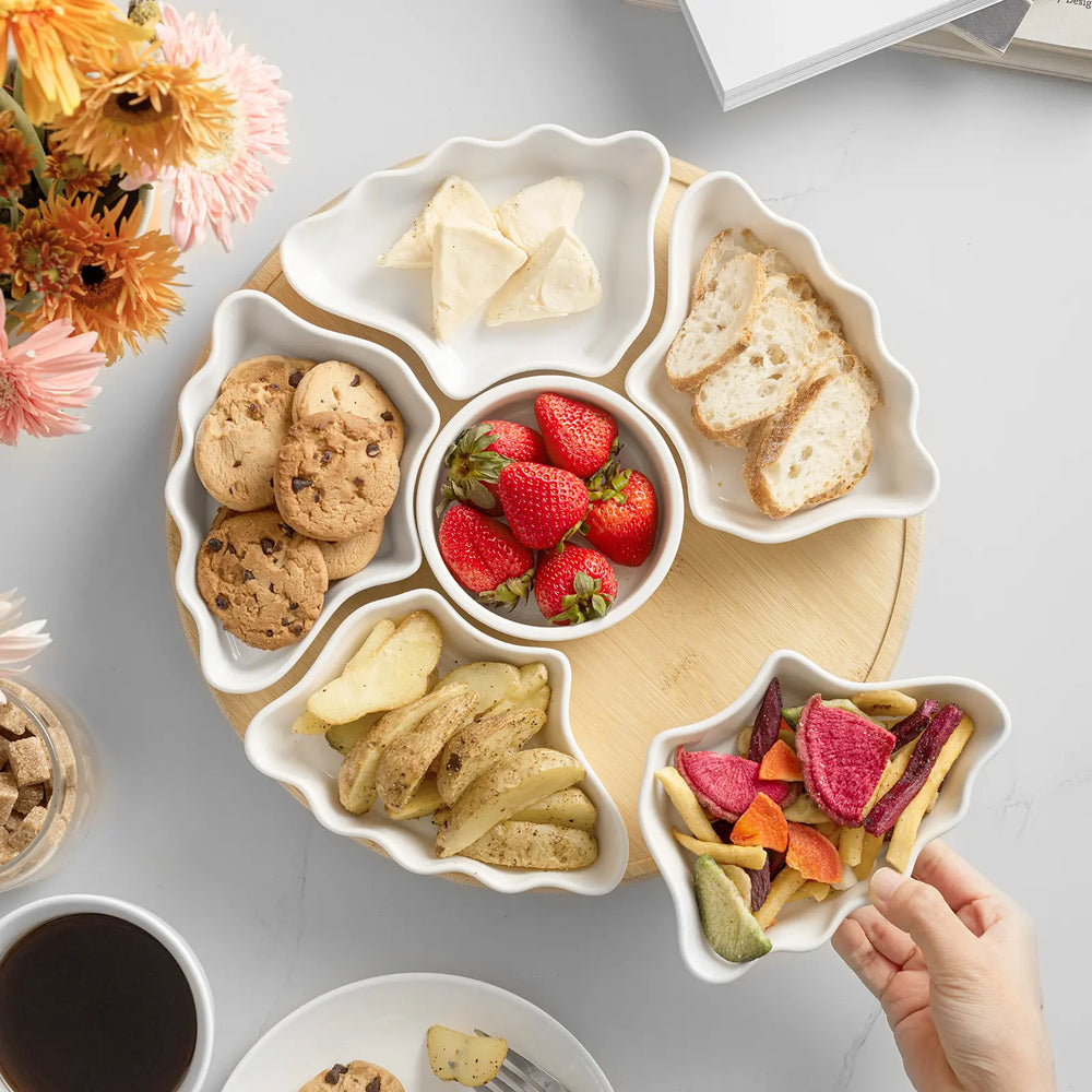 Wedding White Porcelain Chip & Dip Platters- Set of 1
