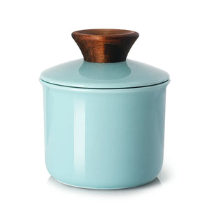 French Butter Crock with Wood