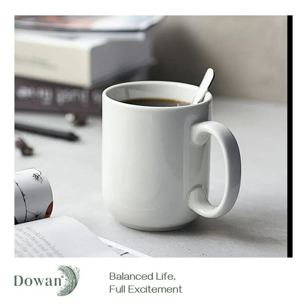 Large White Coffee Mug - Set of 6