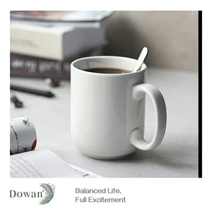 Juego de 6 tazas de café blancas grandes