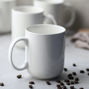 Juego de 6 tazas de café blancas grandes