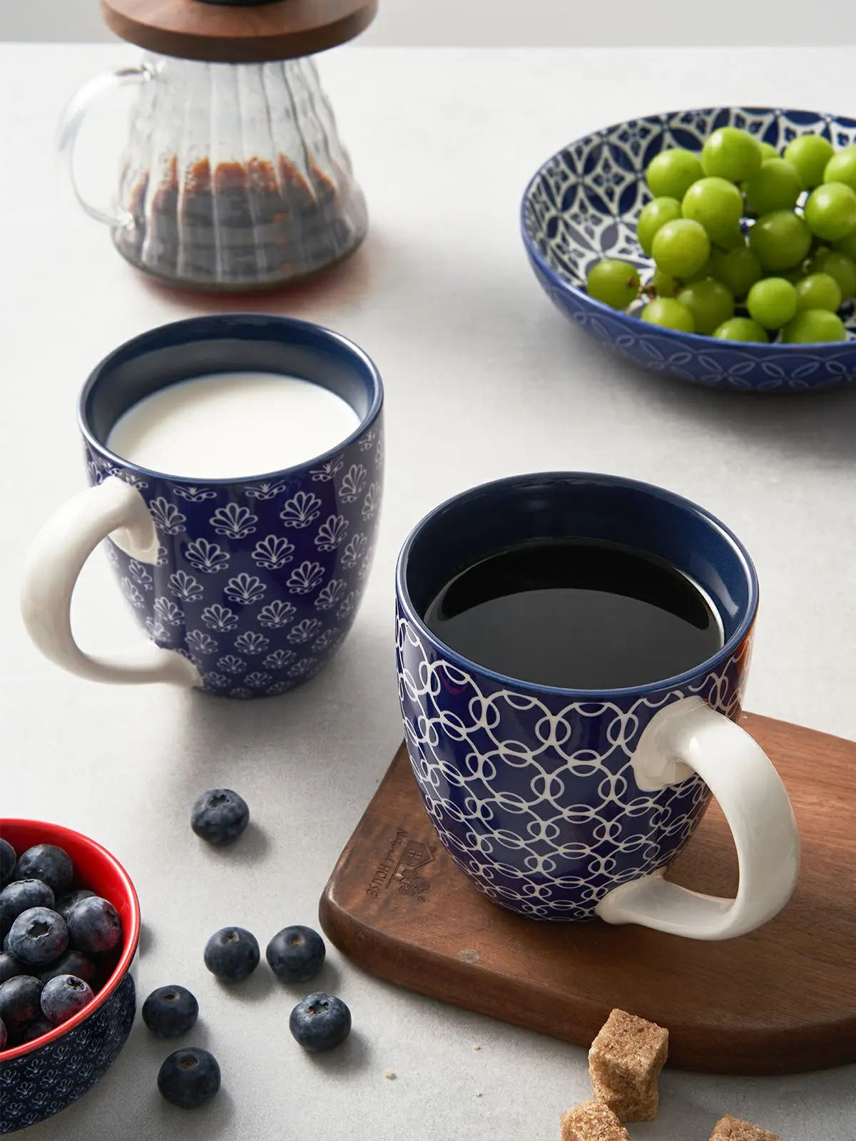 DOWAN Coffee Mugs, Balck Coffee Mugs Set of 6, 16 oz Ceramic
