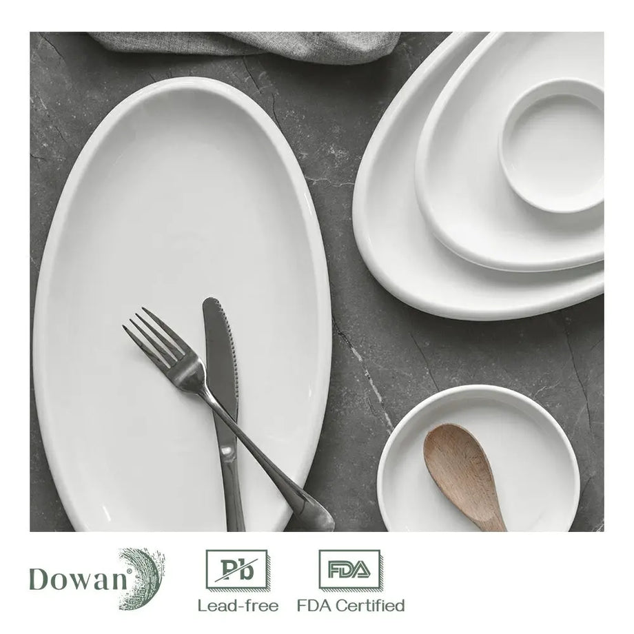 Oval/Rectangular White Serving Platter - Dowan? – Dowan®