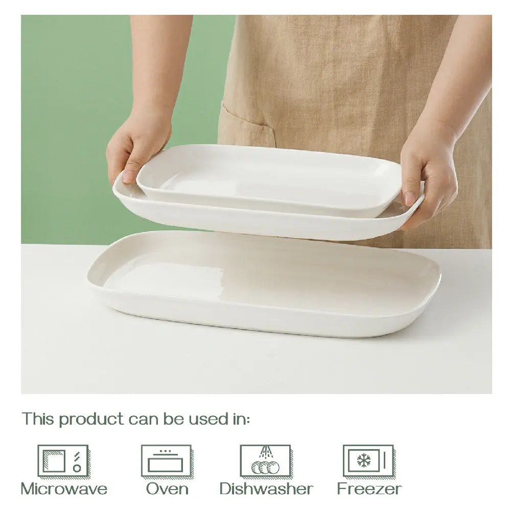 Oval/Rectangular White Serving Platter - Dowan? – Dowan®