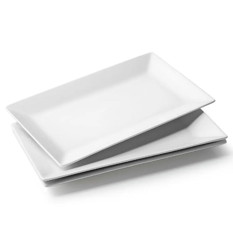 Rectangle white deals plates