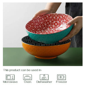 Vibrant Joy Ceramic Large Serving Salad Pasta Bowl  - Set of 2